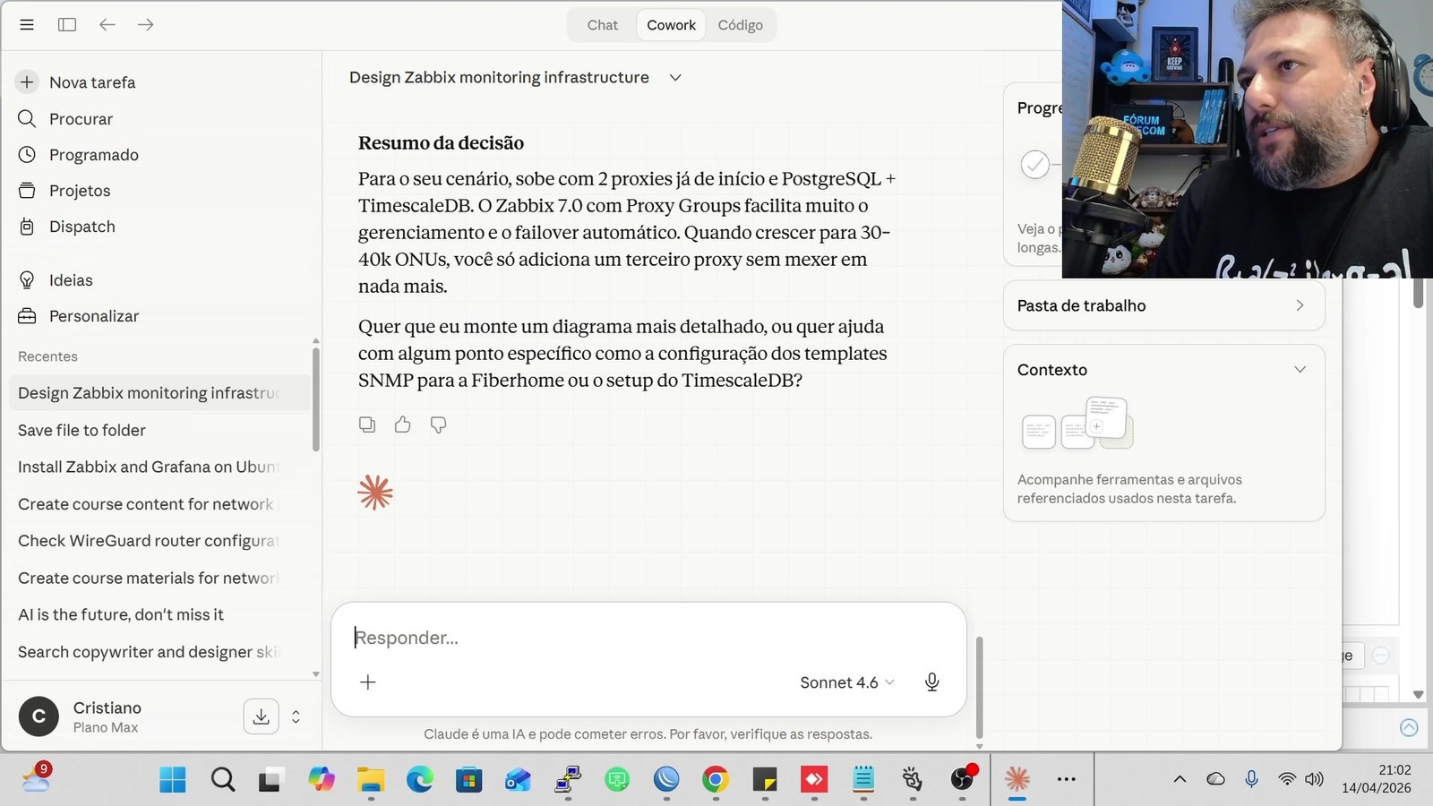 IA instalando Proxmox, containers e Zabbix